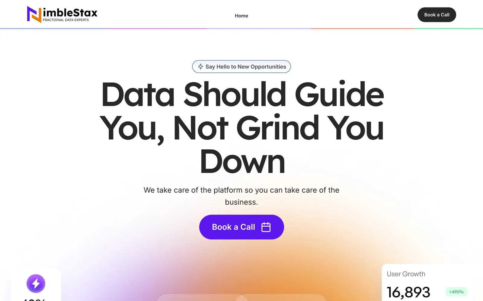 NimbleStax home page on Framer